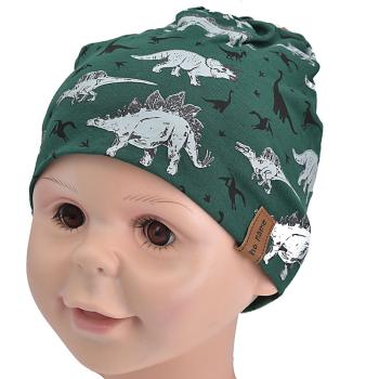 Baby Kids 55-57 size Wendemütze Dinos grün